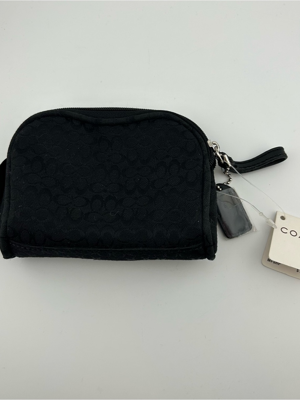 NWT Coach Mini Sig Black Zip Cosmetic Pouch Canvas Leatherware Style 2310 - Picture 8 of 16